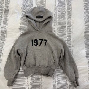 Essential Kids Grey ‘1977’ Hoodie Size XS (4/5) Unisex
